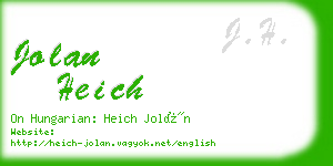 jolan heich business card